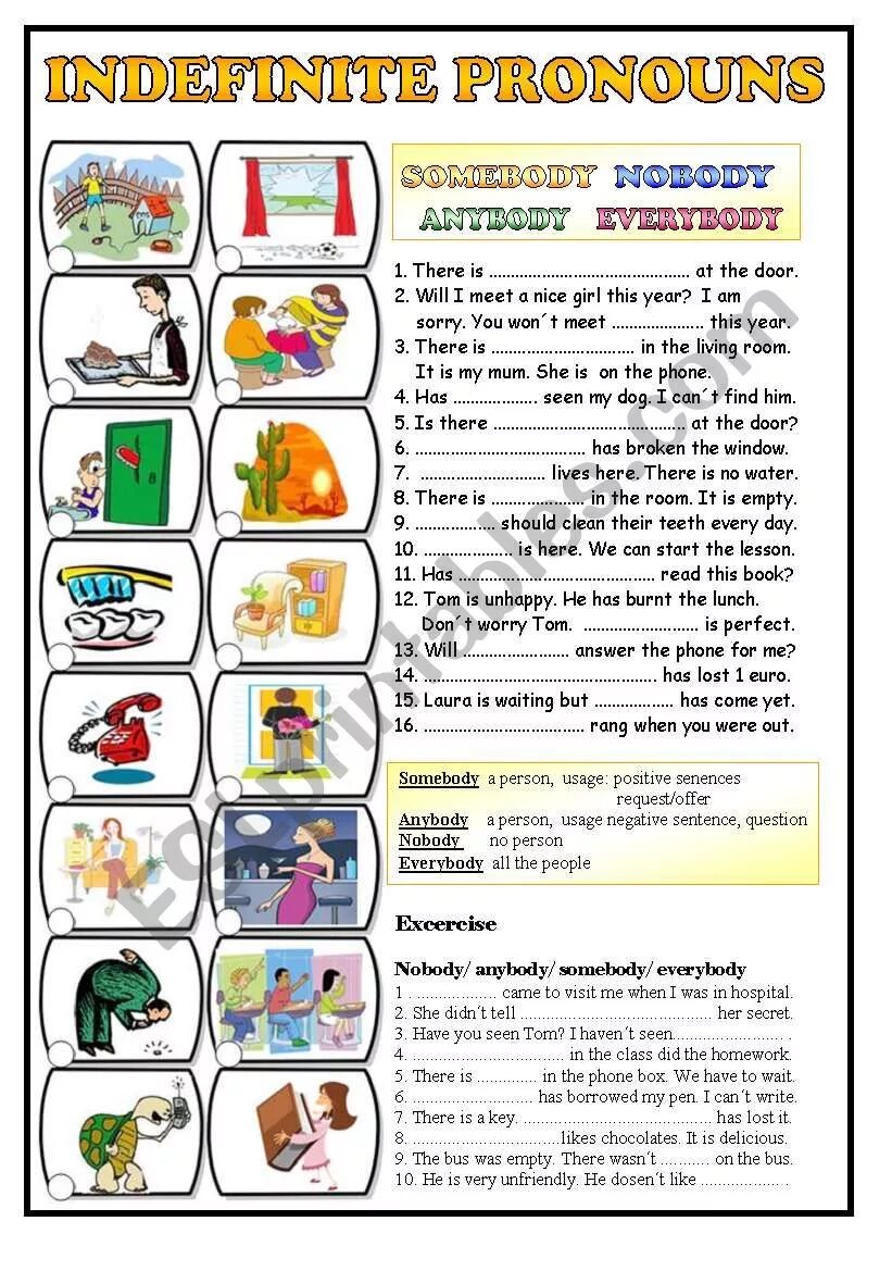 Something задания. Indefinite pronouns упражнения. Somebody anybody Nobody Worksheets. Неопределенные местоимения Worksheets. Indefinite pronouns в английском упражнения.