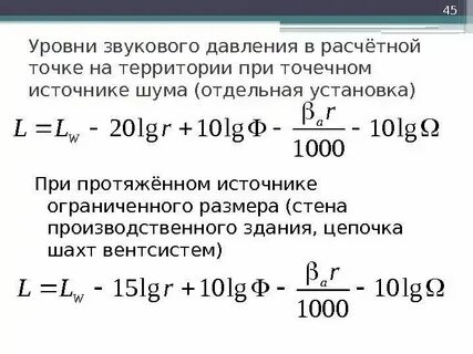 Уровень звукового давления 40