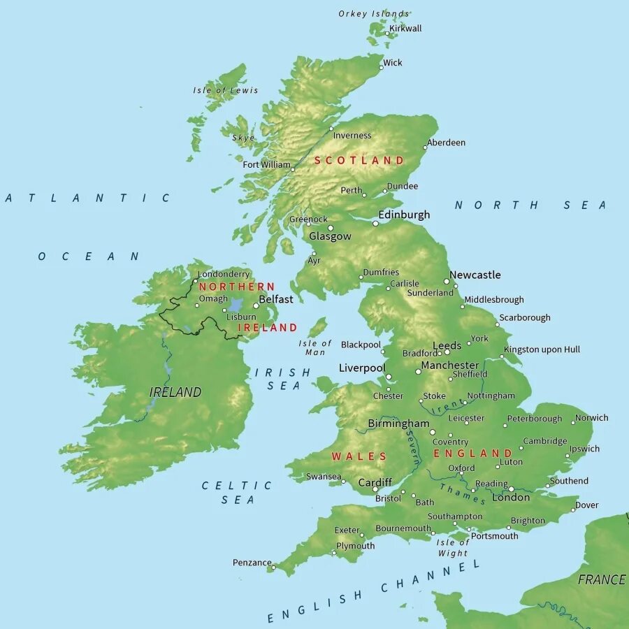 британские острова географическая карта. остров великобритания на карте. Great britain map geographical. The united kingdom of great britain карта. острова великобритании на английском.