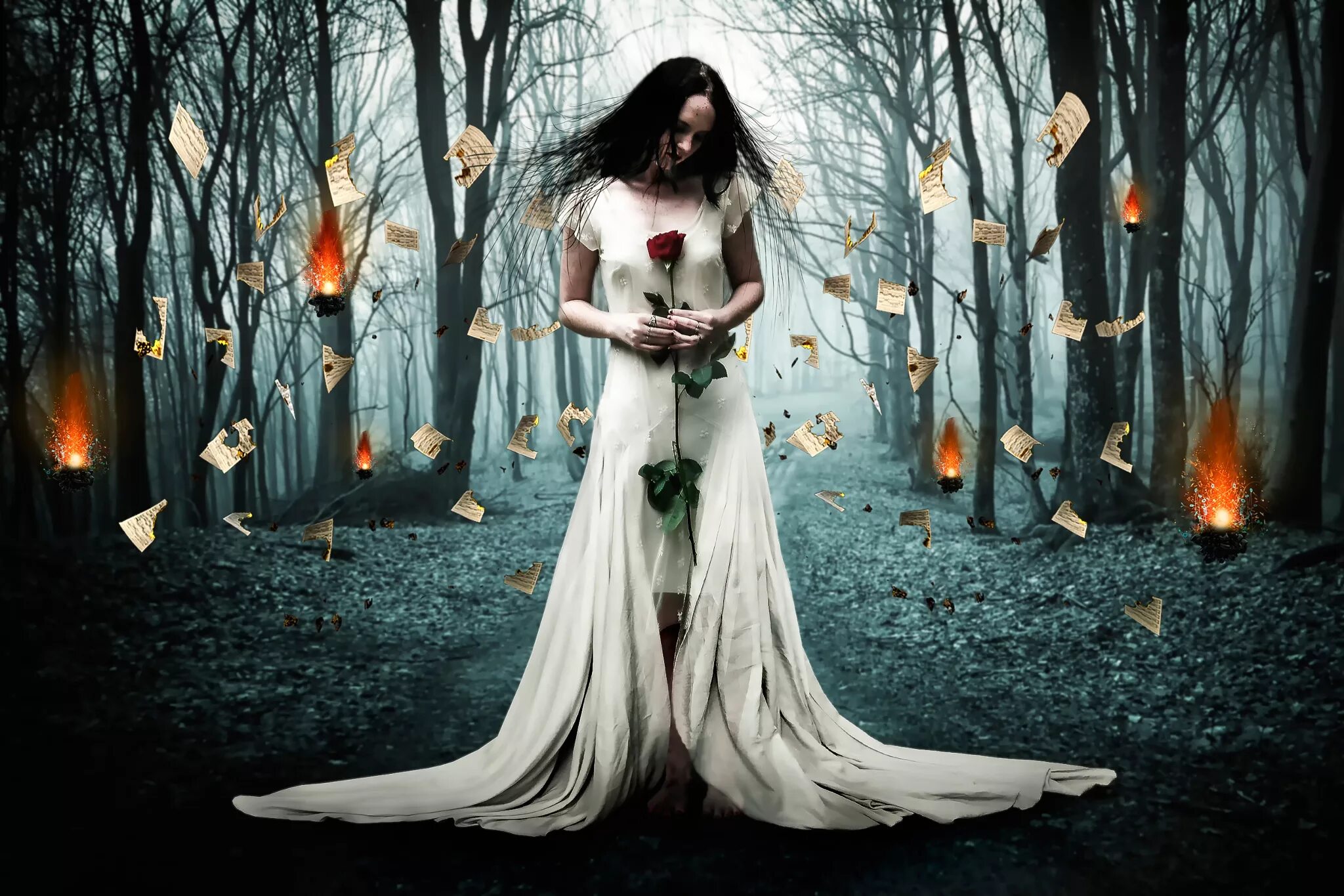 светловолосая ведьма. ведьма в белом платье. белая ведьма. светлая ведьма. колдовство белая магия.