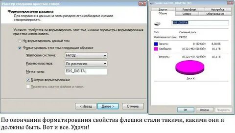 После форматирования флешки