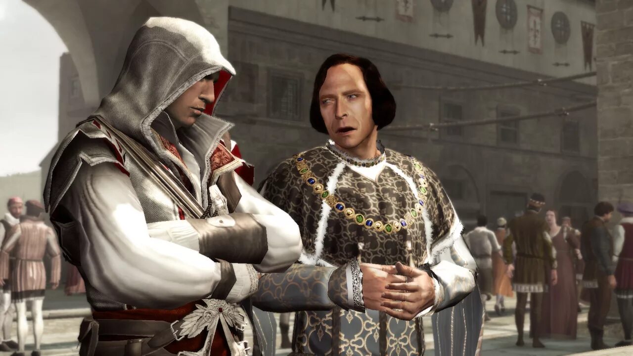 Ezio s family. Assassin's Creed 2 Эцио Аудиторе. Assassins Creed 2 Эцио. Лоренцо Медичи ассасин. Лоренцо Медичи ассасин Крид 2.