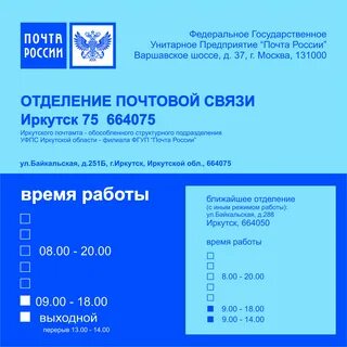 Размеры почтового отделения