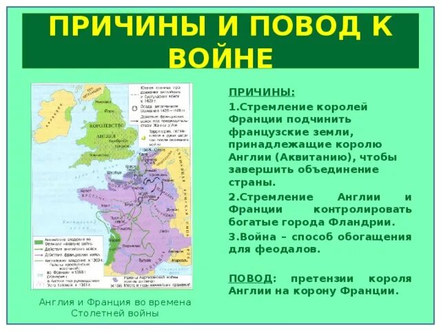 Причины столетней войны 6 класс