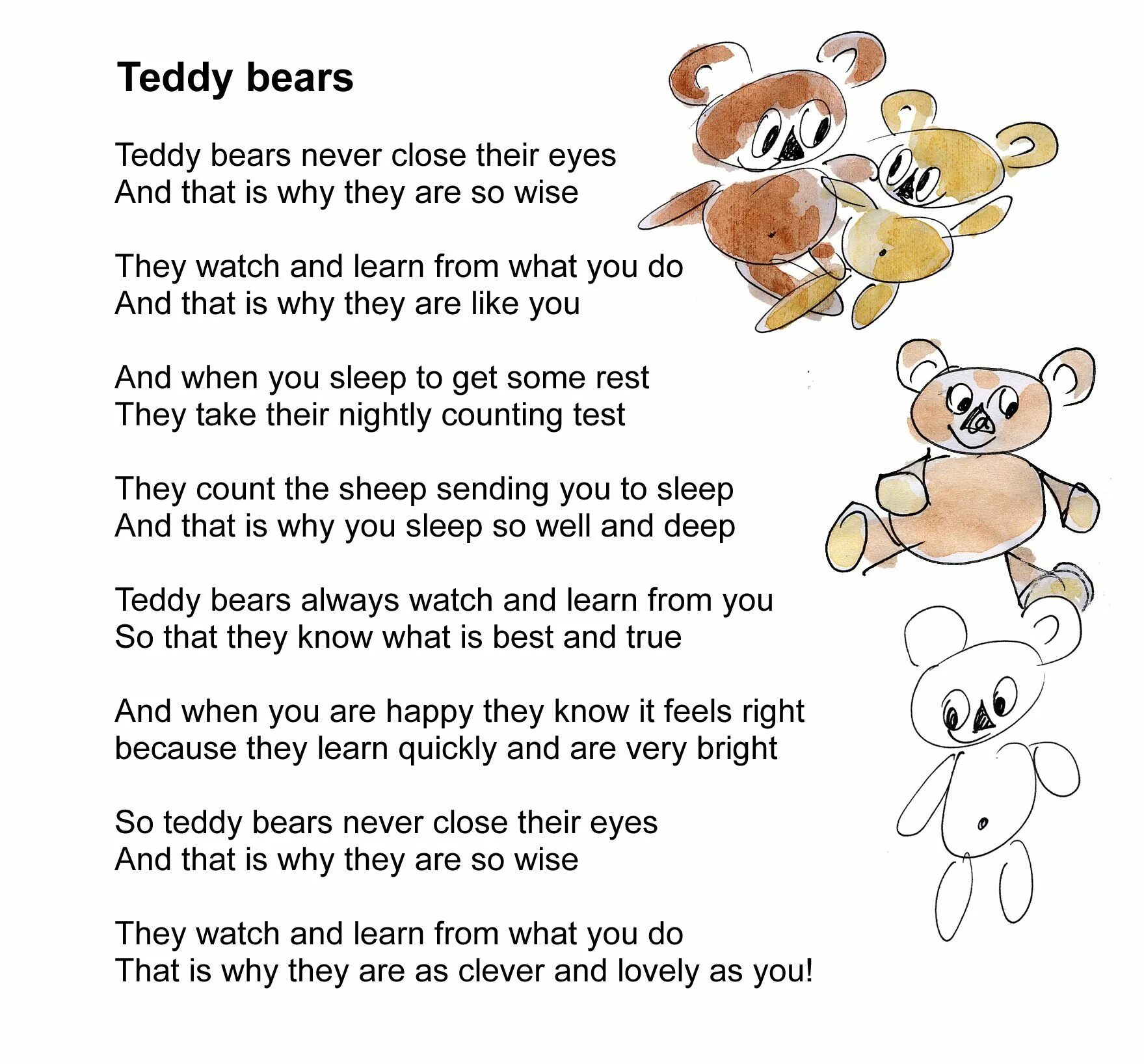 Моя любимая игрушка перевести на английский. My Teddy Bear стих. Стих на английском my Teddy Bear. Стихотворение про медвежонка Тедди на английском языке. Teddy на английском языке.