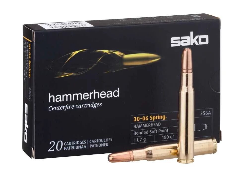 30 06 sprg. .30-06 SPRG Sako 11.7 g/180 gr SP super Hammerhead 236а. Патроны Sako, кал. .30-06 SPR. Arrowhead II Swift Scirocco II (180/11,7 гр.), арт.408a. .30-06 Sako 14.3 g/220 gr SP Hammerhead. Патрон 30-06 SPRG.