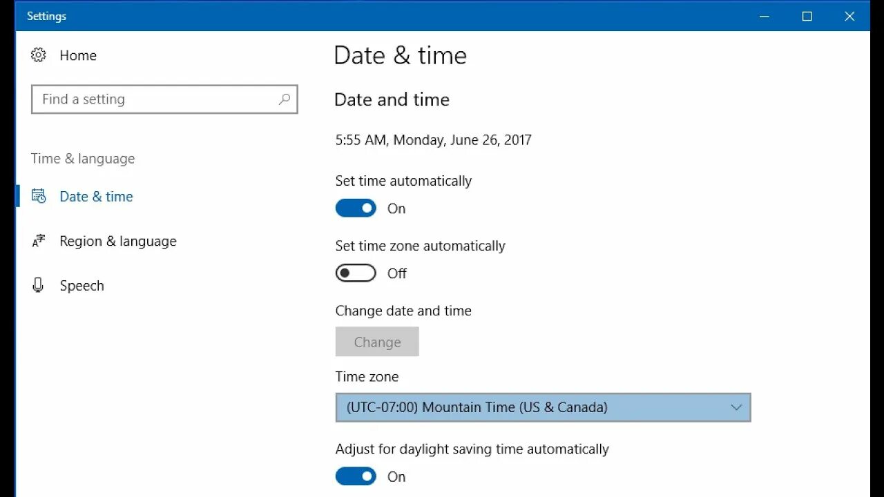 Timezone windows. Change time date windows 10.