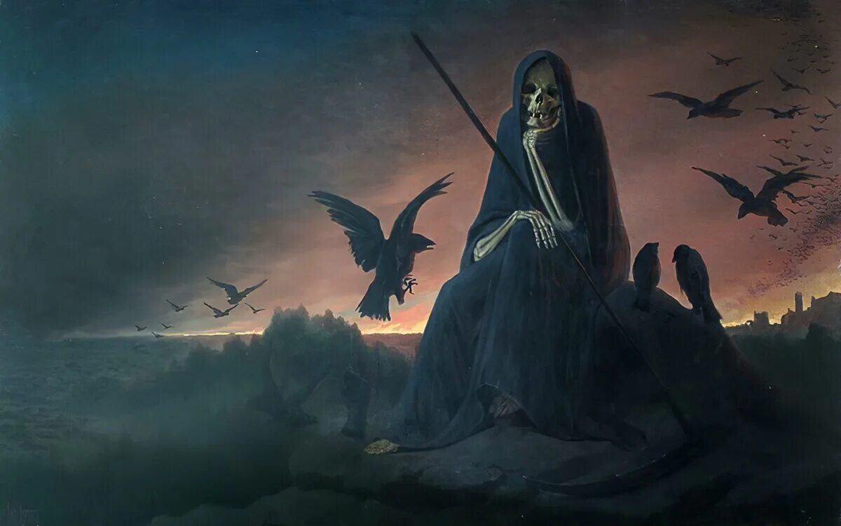 Смерть с косой. Смерть с косой картинки. Притча о смерти. Жизнь с косой. Жизнь и смерть арт.
