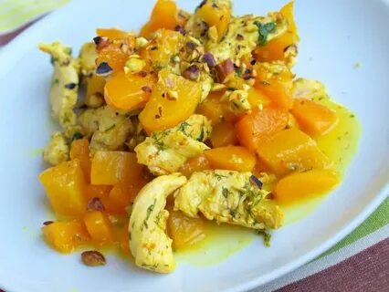 Курица с персиками консервированными