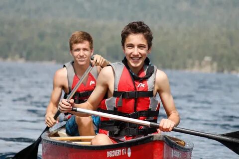 Teen Boys Canoeing.