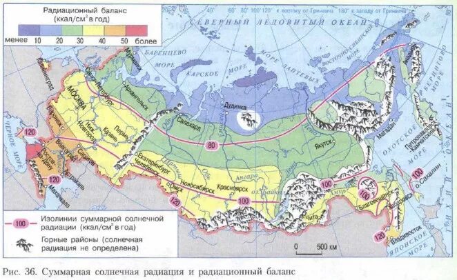 Определение по картам закономерностей определения солнечной радиации. Определение по картам закономерностей определения солнечной радиации