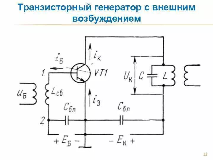 Генератор с внешним возбуждением схема