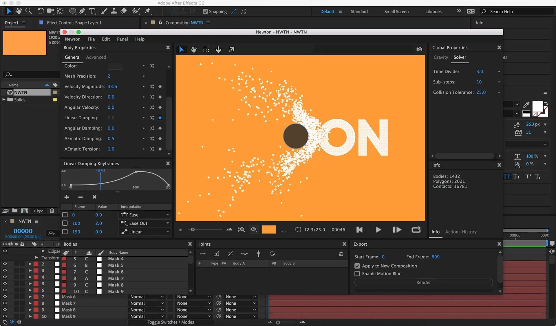 Linear after effects. Motion boutique newton. newton after effects. плагин newton 3. афтер моушен.