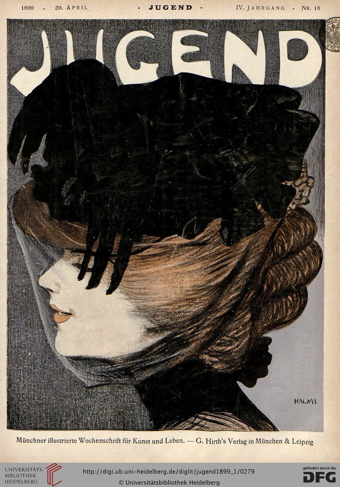 Обложка журнала .югенд. 1896.