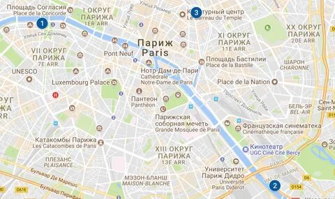 Париж на карте
