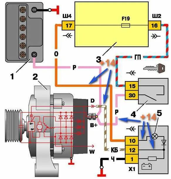 Почему горит лампочка аккумулятора ваз. Схема лампочки зарядки ВАЗ 2110. Лампа заряда АКБ на ВАЗ 2110. Цепь заряда аккумуляторной батареи ВАЗ 2107. Реле лампочки зарядки ВАЗ 2107.