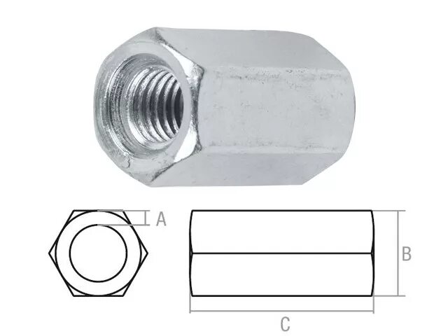 STARFIX гайка м6 удлиняющая, цинк (3000 шт в коробе) SM-86959-3000. М10 удлиненная гайка м10*17*30. Гайка удлиняющая м10 40мм. Гайка удлиняющая м20 (2.5х30х60).