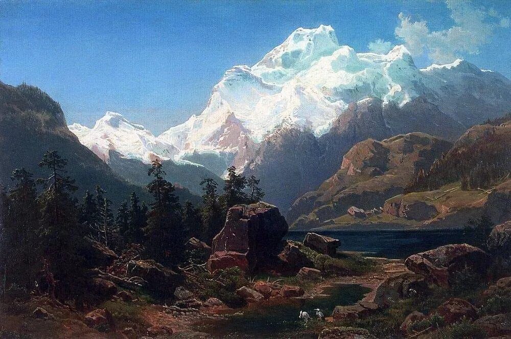 саврасов горы. горное озеро", мещерский арсений иванович, 1865 год. саврасов горы. константин яковлевич крыжицкий озеро. мещерский арсений иванович художник.