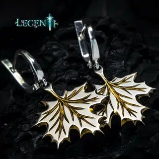 Серьги кленовый лист