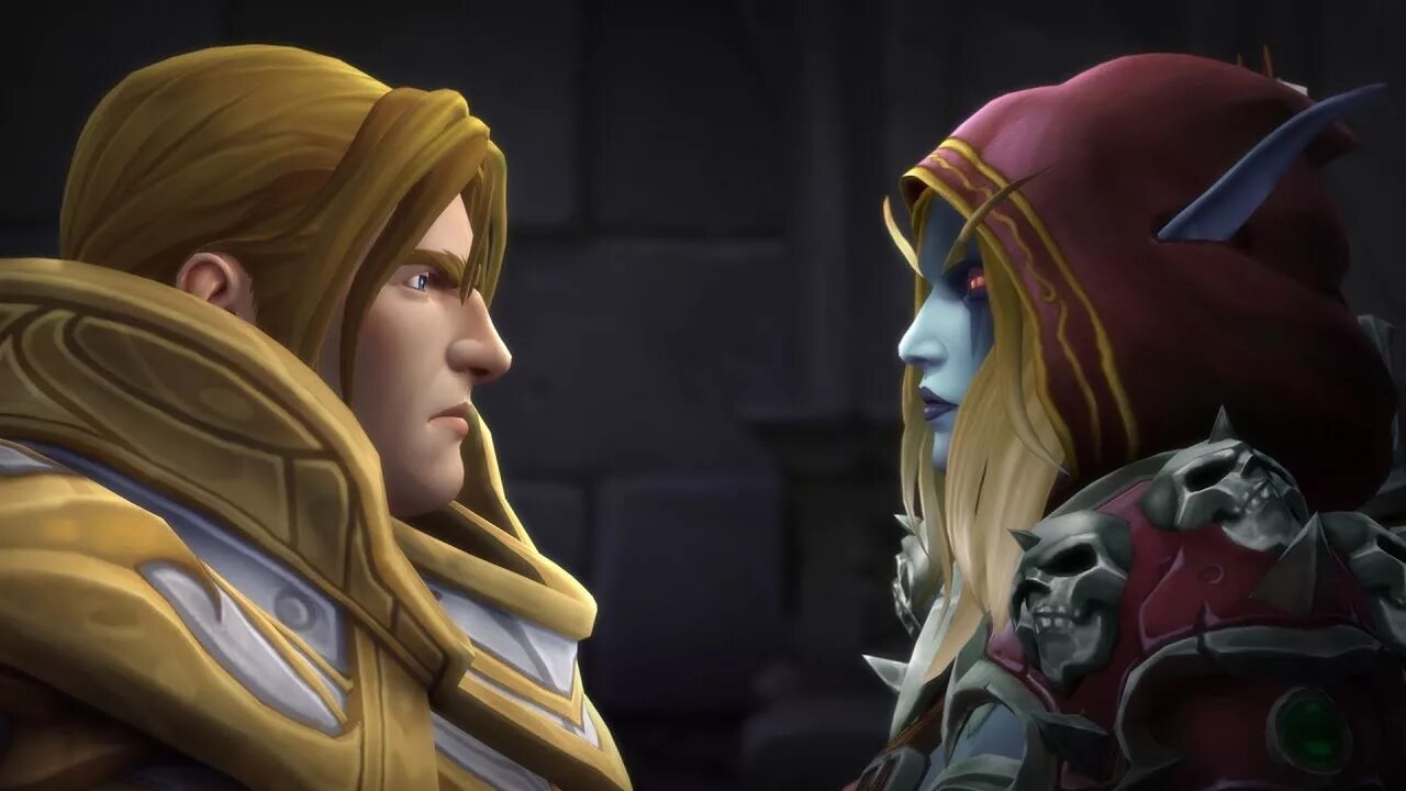 Azeroth blue is better. Сильвана и Андуин. World of Warcraft Андуин и Сильвана. Варкрафт битва за Азерот. Сильвана Ветрокрылая и Андуин Ринн.