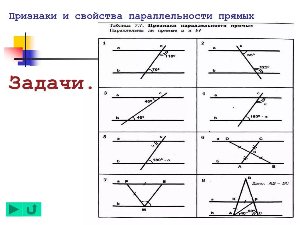 Признаки параллельных прямых на готовых чертежах. Задания по признакам параллельности прямых. Задачи на признаки параллельности прямых 7 класс. Задачи на чертежах признаки параллельности прямых. Задания на признаки параллельности прямых 7 класс.