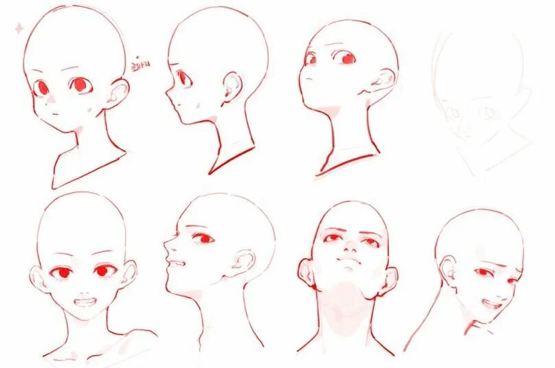 Голова рисунок референс аниме. Референсы головы снизу. Аниме лицо сбоку референс. Аниме рисовка туториал. Позы для рисования с лицом.