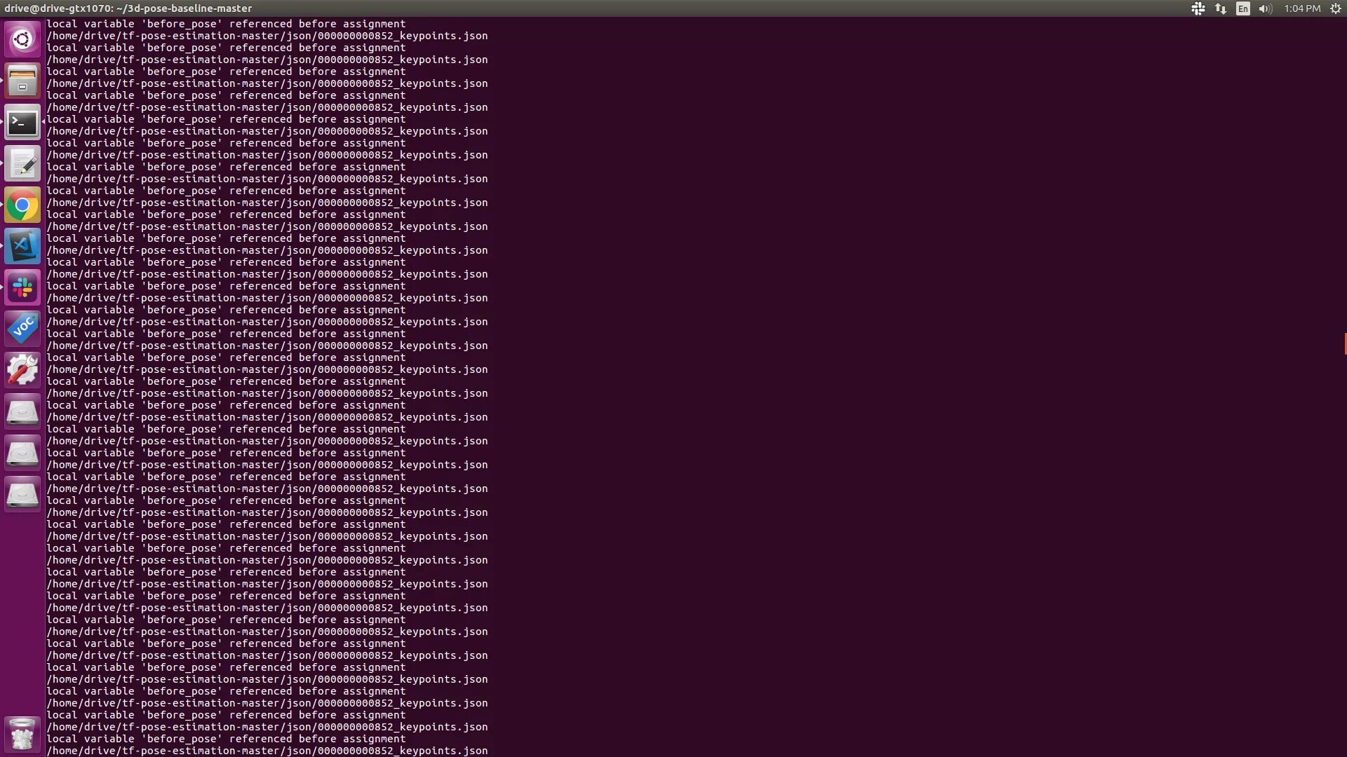 Unboundlocalerror cannot access local variable. Pose estimation keypoints. Referenced before Assignment.