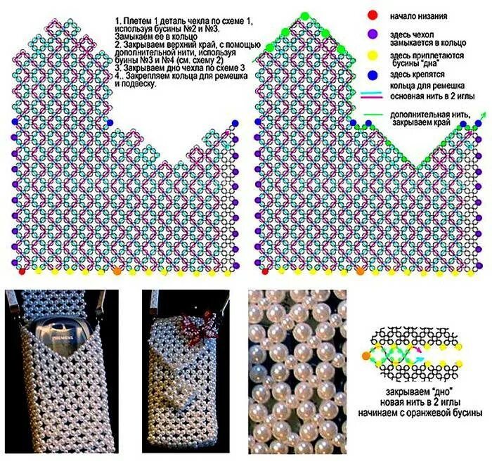 Схемы чехлов и сумочек из бисера. Схема вязания чехла для телефона. Сумка из бисера схема. Чехол из бисера для телефона схема. Схема чехла для телефона