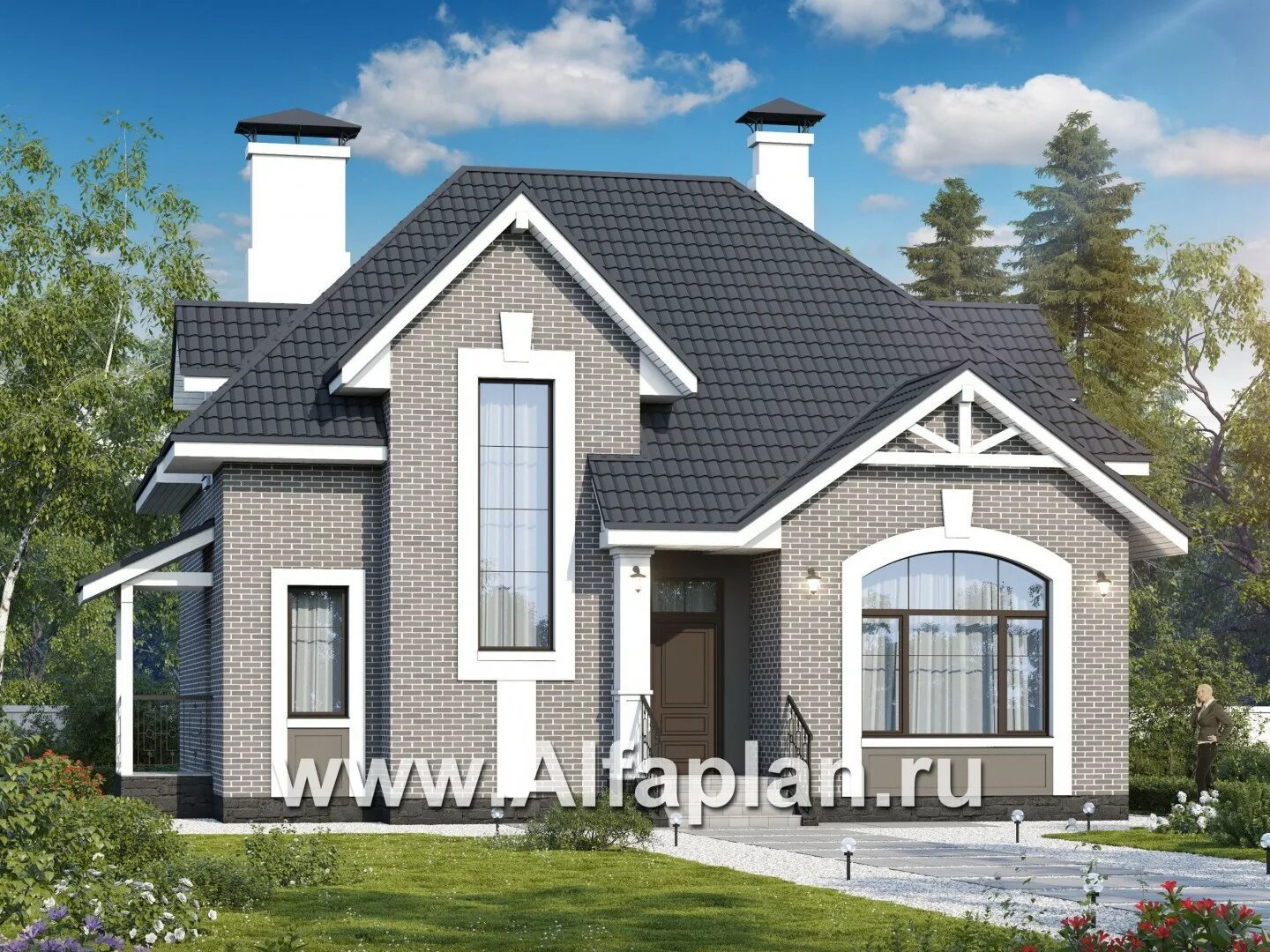 Проекты каркасных домов www alfaplan Проект дома 527A цена от 5420225 руб: фото, характеристики, строительство под