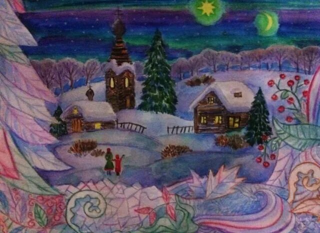 рисунок красками зима. рисование зимний пейзаж. рисуем 9 в декабре. новогодний пейзаж рисунки. рисование зимний пейзаж.