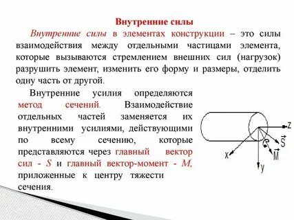 Внутренние силы механика