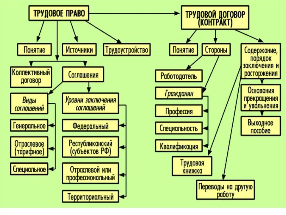 Виды трудового договора схема. Структура трудовых правоотношений. Правоотношения в трудовом праве. Основам трудового законодательства схема. Сделки на территории рф