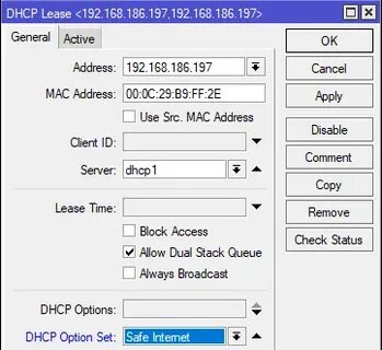 Mikrotik dhcp dns