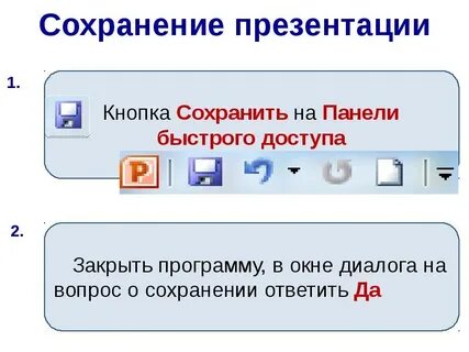 Порядок действий в презентации