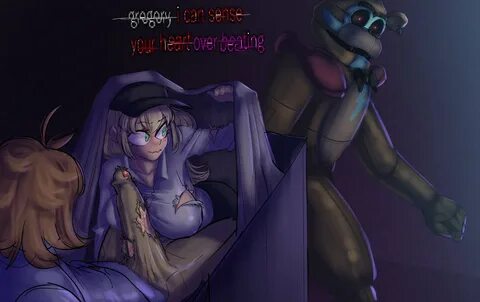 freddy (fnaf), colored, tagme, text, blonde hair, breasts, cock, green eyes...