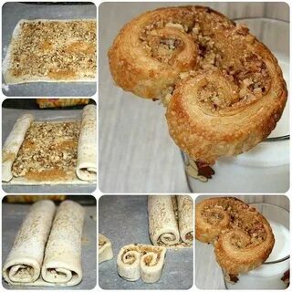 Печенье из слоеного дрожжевого теста с сахаром