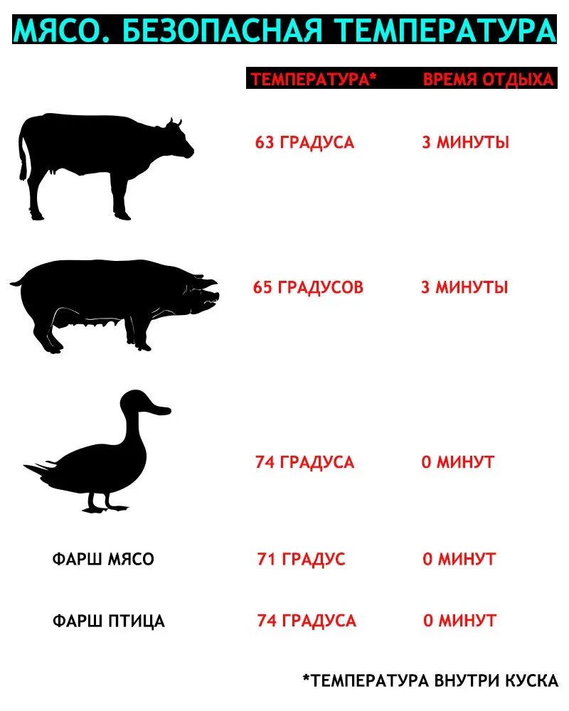 Температура внутри готовой свинины