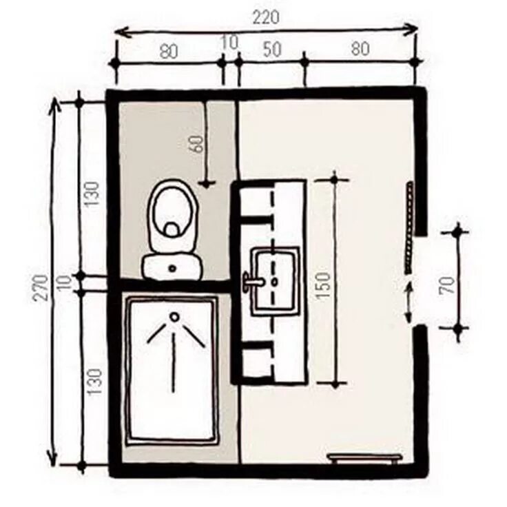 kleine badezimmer grundrisse 3 mit badewanne und dusche maßstabspläne - kleine .