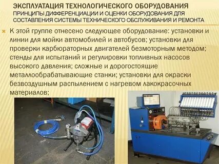 Принцип работы технологического оборудования