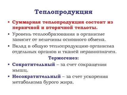 Величина теплопродукции