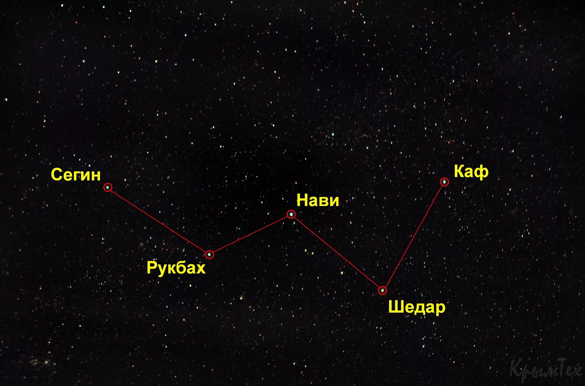 Созвездие в форме буквы. Кассиопея Созвездие название звезд. Звезда Сегин Кассиопея. Самая яркая звезда в созвездии Кассиопея. Шедар Созвездие Кассиопея.