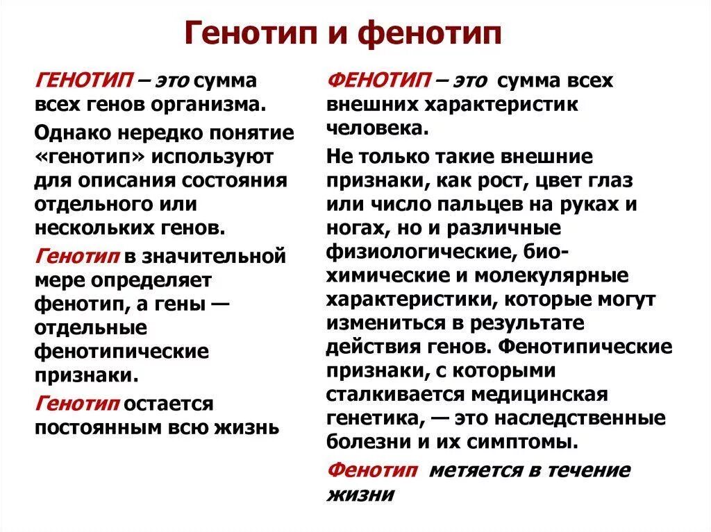 В чëм отличие двух понятий фенотип и генотип. Таблица отличия фенотипа от генотипа. Генотип и фенотип это в биологии. Сравните понятия генотип и фенотип.