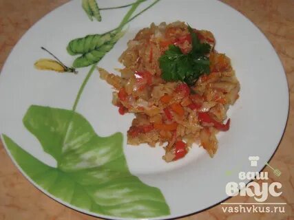 Тушим капусту с перцем