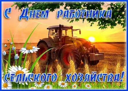Открытка с работником сельского работника
