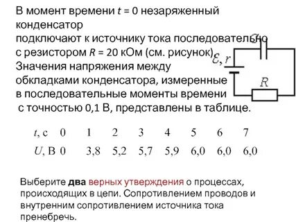 Конденсатор подключили к источнику тока