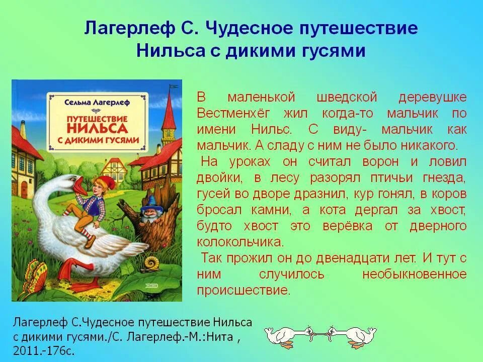 Путешествие нильса краткое содержание