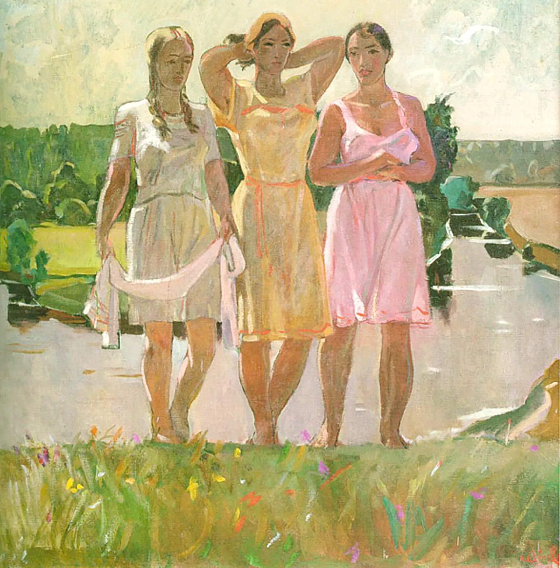 Дейнека "Ода весне. Текстильщицы", 1927.