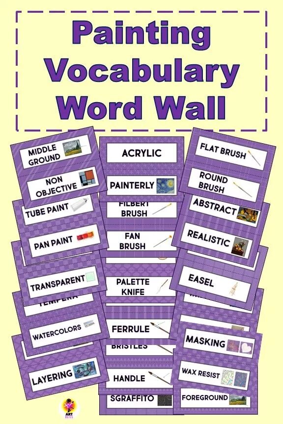 Vocabulary cards. Vocabulary карточки. Artist Vocabulary. Painting Vocabulary. Types of Art Vocabulary.