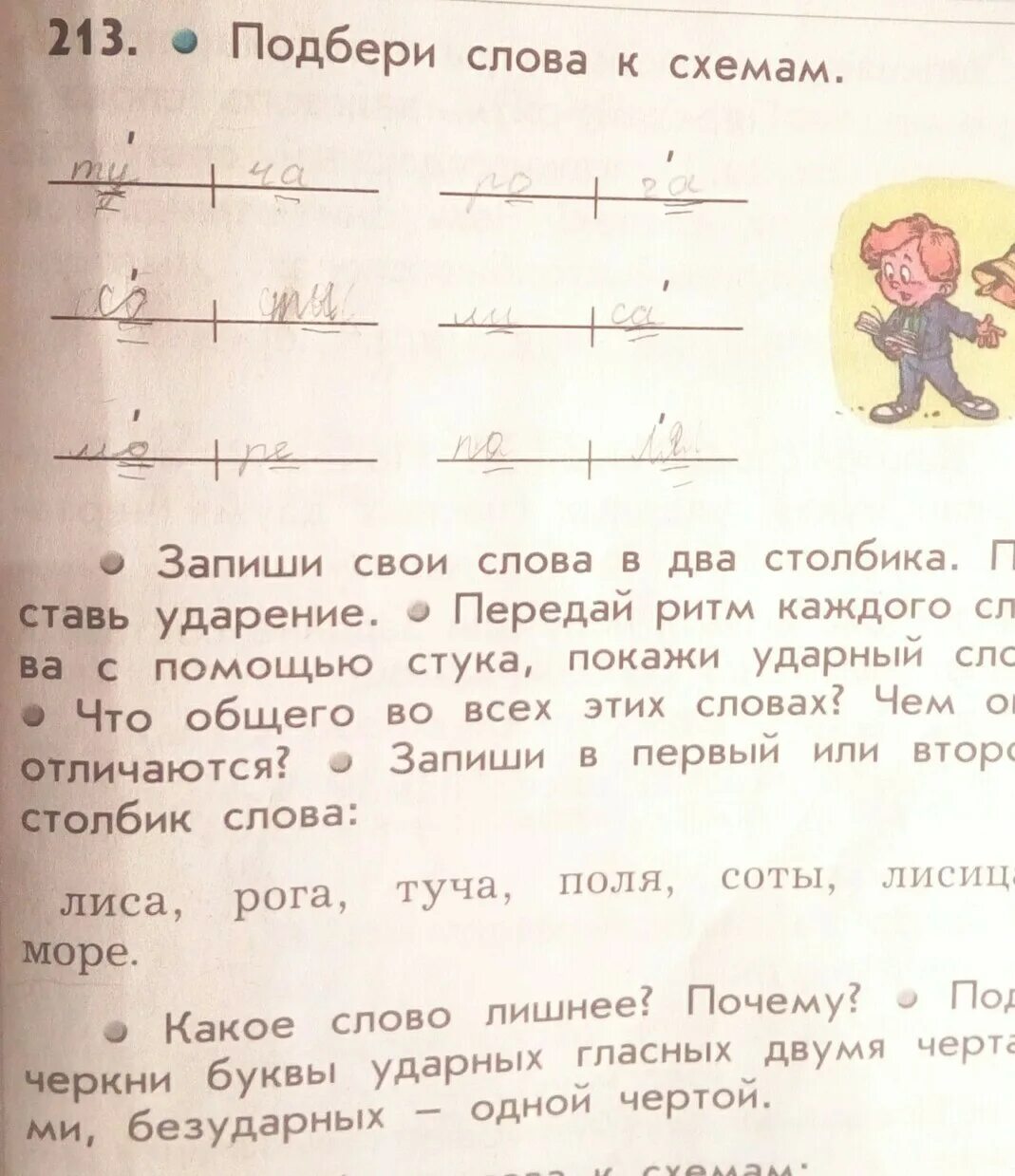 Запиши свои примеры к моделям Форма слова урожай