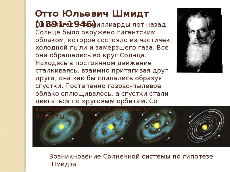 Теория Отто Шмидта о происхождении солнечной системы. Гипотеза Отто Шмидта о происхождении солнечной системы. Отто Юльевич Шмидт гипотеза. Гипотеза о ю Шмидта о происхождении земли.